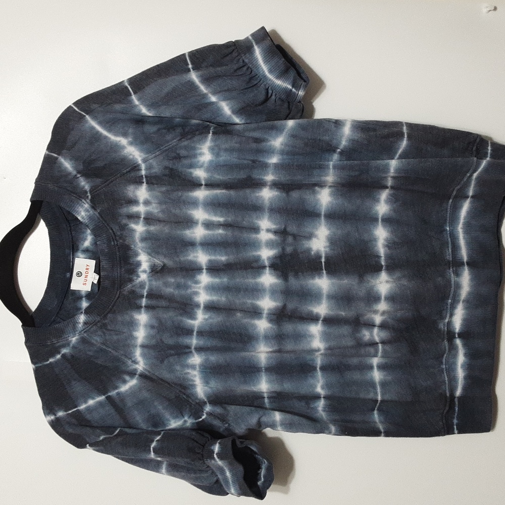 SUNDRY Tie Dye Short Sleeve Crew Neck Sweat Top 1